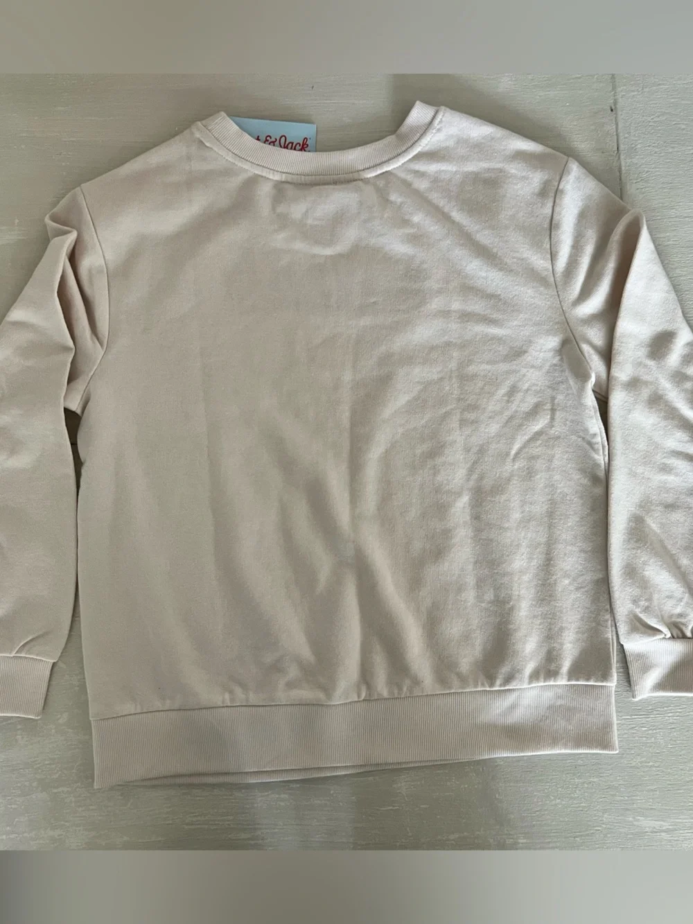 NWT Cat & Jack Girls MERRY Sweatshirt Cream Red XL 14 Christmas Holiday